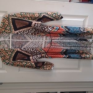 Chico's sweater with robe belt with fringes